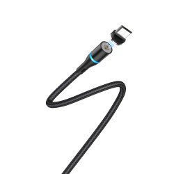 Καλώδιο Data Borofone BU16 Skill Magnetic USB A to MicroUSB 2.4A 1.2m Black