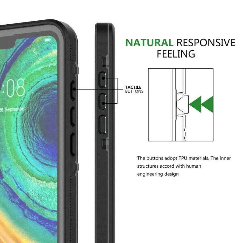 Αδιάβροχη θήκη Redpepper Huawei Mate 60 Pro Shockproof/Waterproof Black/Clear