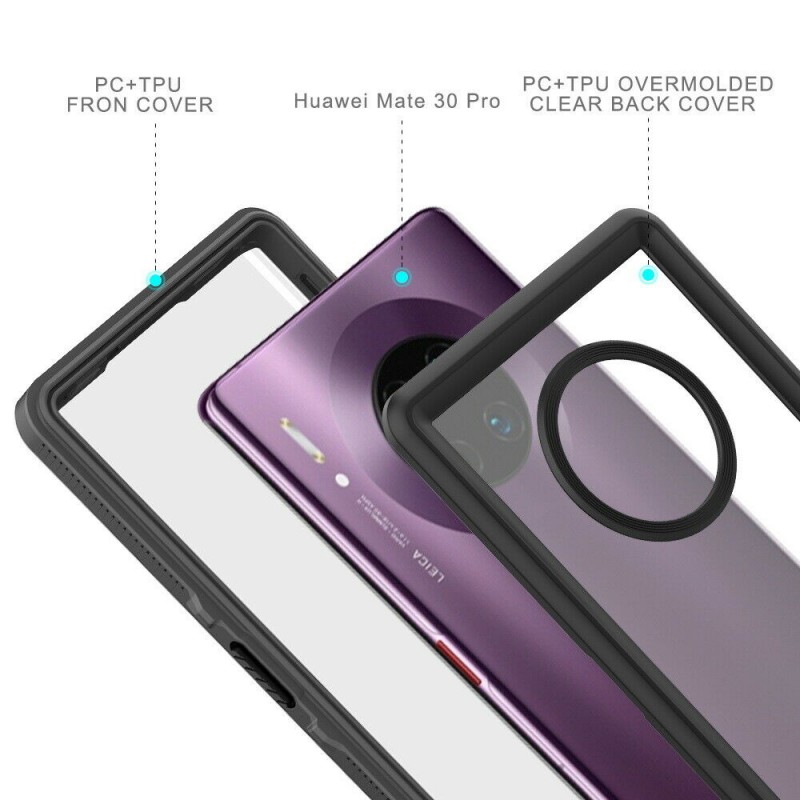 Αδιάβροχη θήκη Redpepper Huawei Mate 60 Pro Shockproof/Waterproof Black/Clear