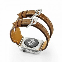 Ανταλλακτικό λουράκι QuickFit Double Buckle Apple Watch 1/2/3/4/5/6/SE/7/8 (42/44/45/49mm) Leather Brown Ανταλλακτικό λουράκι QuickFit Double Buckle Apple Watch 1/2/3/4/5/6/SE/7/8 (42/44/45/49mm) Leather Brown