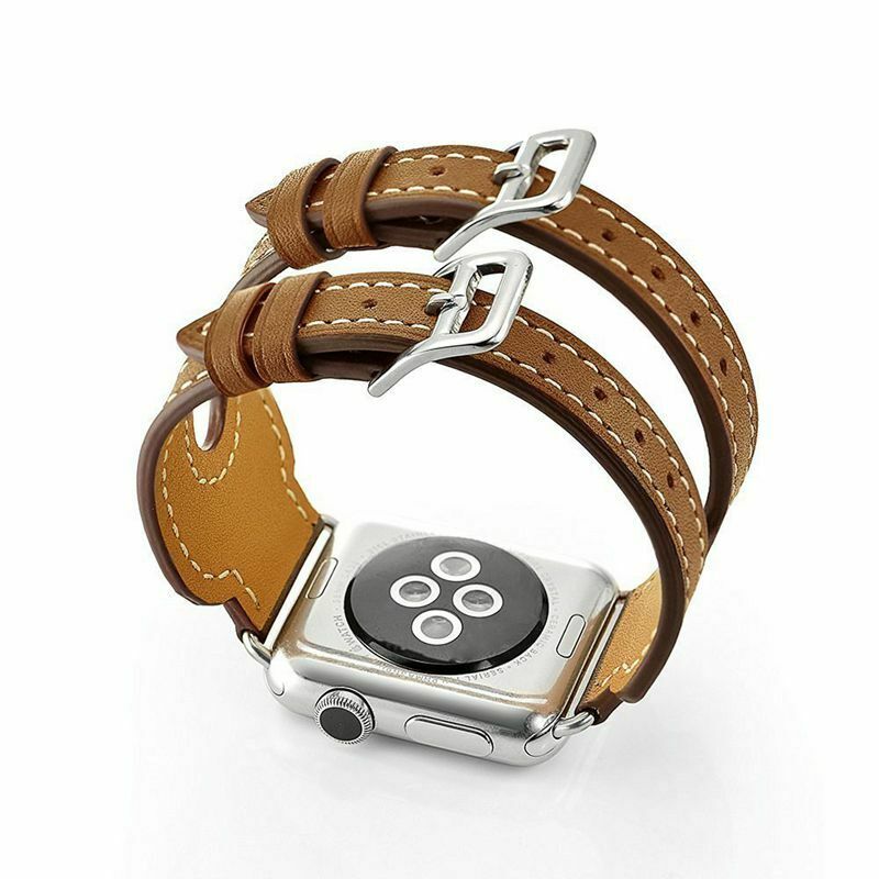 Ανταλλακτικό λουράκι QuickFit Double Buckle Apple Watch 1/2/3/4/5/6/SE/7/8 (42/44/45/49mm) Leather Brown Ανταλλακτικό λουράκι QuickFit Double Buckle Apple Watch 1/2/3/4/5/6/SE/7/8 (42/44/45/49mm) Leather Brown