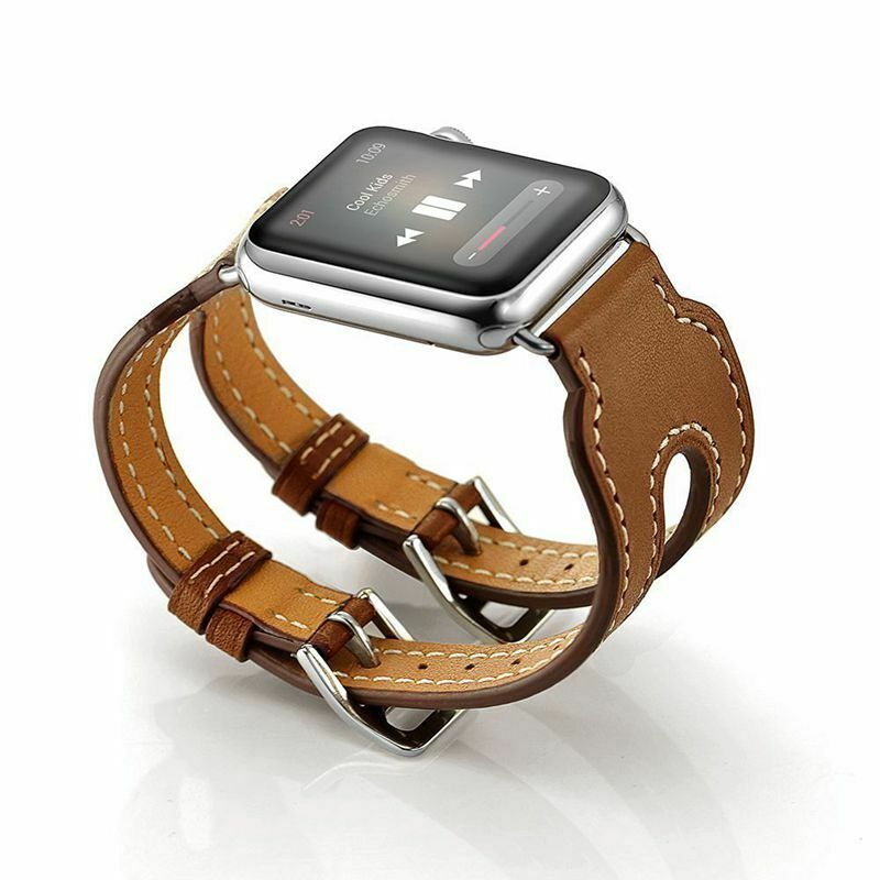 Ανταλλακτικό λουράκι QuickFit Double Buckle Apple Watch 1/2/3/4/5/6/SE/7/8 (42/44/45/49mm) Leather Brown Ανταλλακτικό λουράκι QuickFit Double Buckle Apple Watch 1/2/3/4/5/6/SE/7/8 (42/44/45/49mm) Leather Brown