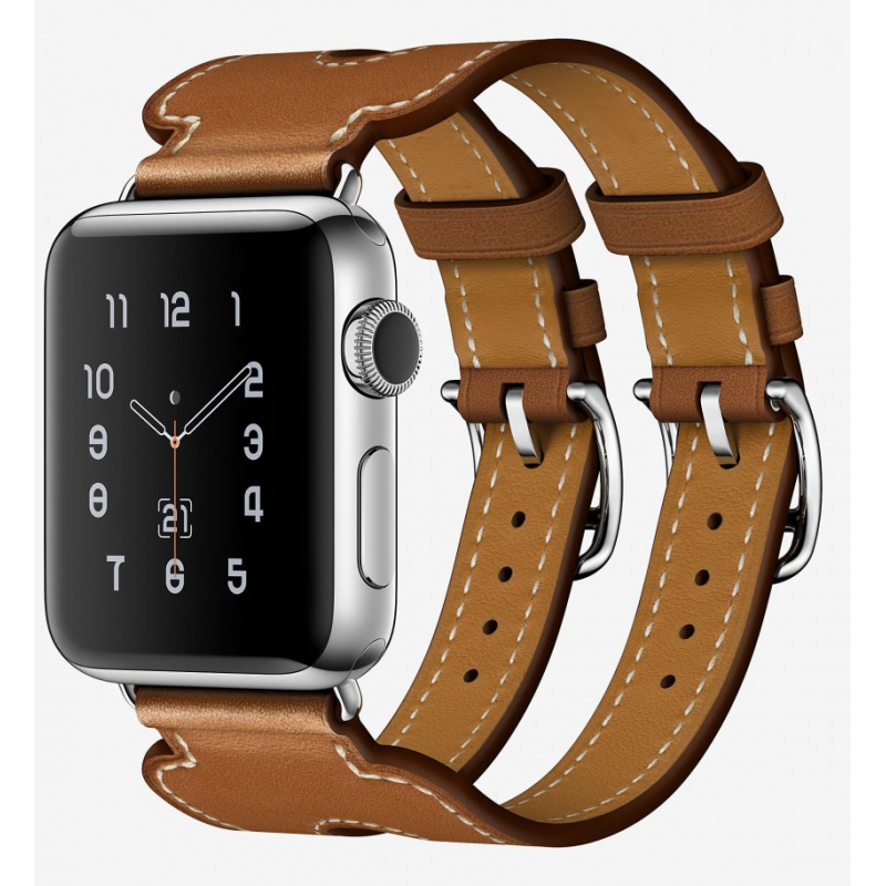 Ανταλλακτικό λουράκι QuickFit Double Buckle Apple Watch 1/2/3/4/5/6/SE/7/8 (42/44/45/49mm) Leather Brown Ανταλλακτικό λουράκι QuickFit Double Buckle Apple Watch 1/2/3/4/5/6/SE/7/8 (42/44/45/49mm) Leather Brown