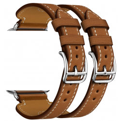 Ανταλλακτικό λουράκι QuickFit Double Buckle Apple Watch 1/2/3/4/5/6/SE/7/8 (42/44/45/49mm) Leather Brown Ανταλλακτικό λουράκι QuickFit Double Buckle Apple Watch 1/2/3/4/5/6/SE/7/8 (42/44/45/49mm) Leather Brown