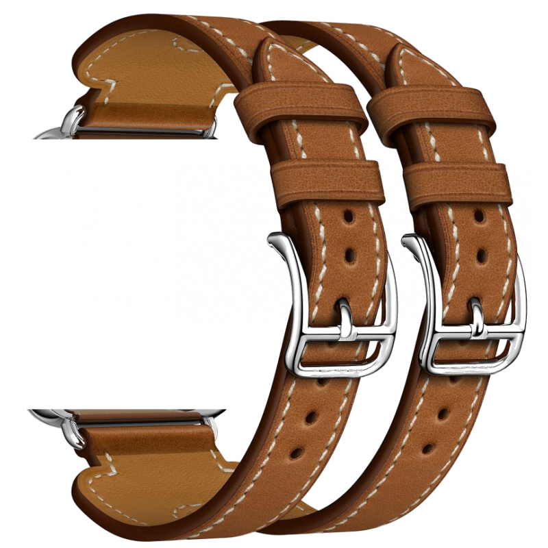 Ανταλλακτικό λουράκι QuickFit Double Buckle Apple Watch 1/2/3/4/5/6/SE/7/8 (42/44/45/49mm) Leather Brown Ανταλλακτικό λουράκι QuickFit Double Buckle Apple Watch 1/2/3/4/5/6/SE/7/8 (42/44/45/49mm) Leather Brown