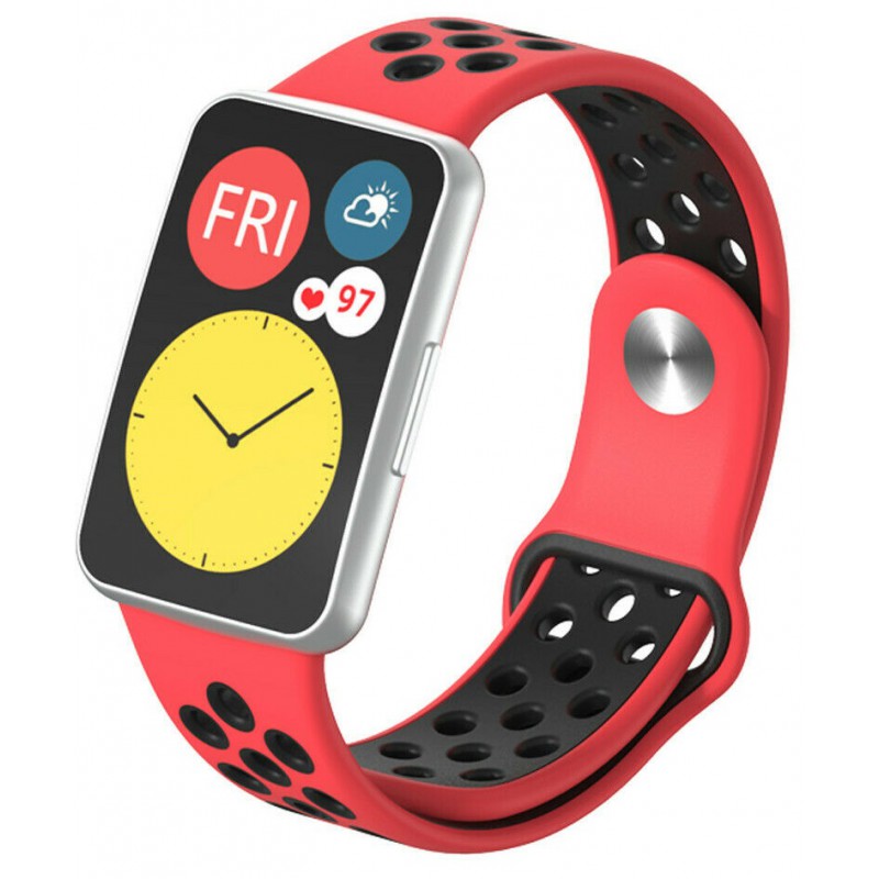 Ανταλλακτικό λουράκι QuickFit Huawei Watch Fit/Fit New Softband Red/Black