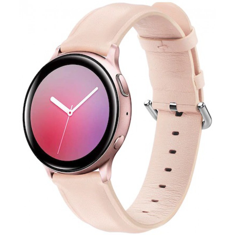 Ανταλλακτικό λουράκι Genuine Leather Round Tail Pink για Samsung Galaxy Watch3(45mm)/Watch(46mm)/Huawei Watch 3 (46mm)/ Watch 3 Pro (48mm)/GT 2/Pro/Honor GS Pro/Amazfit GTR 3 (46mm)/GTR 3 Pro/GTR(47mm)/ Stratos 3(48mm) (22mm)