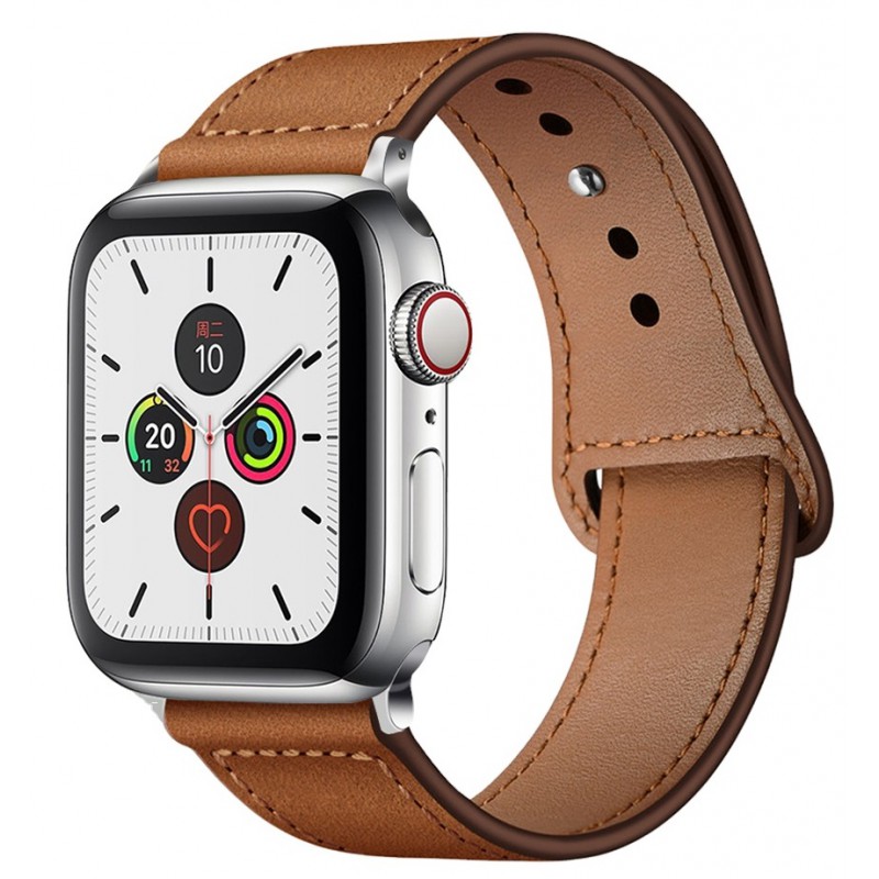 Ανταλλακτικό λουράκι QuickFit Leather Apple Watch 1/2/3/4/5/6/SE/7 (38/40/41mm) Retro Brown
