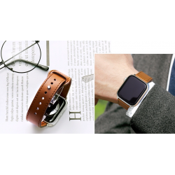 Ανταλλακτικό λουράκι QuickFit Leather Apple Watch 1/2/3/4/5/6/SE/7 (38/40/41mm) Retro Brown
