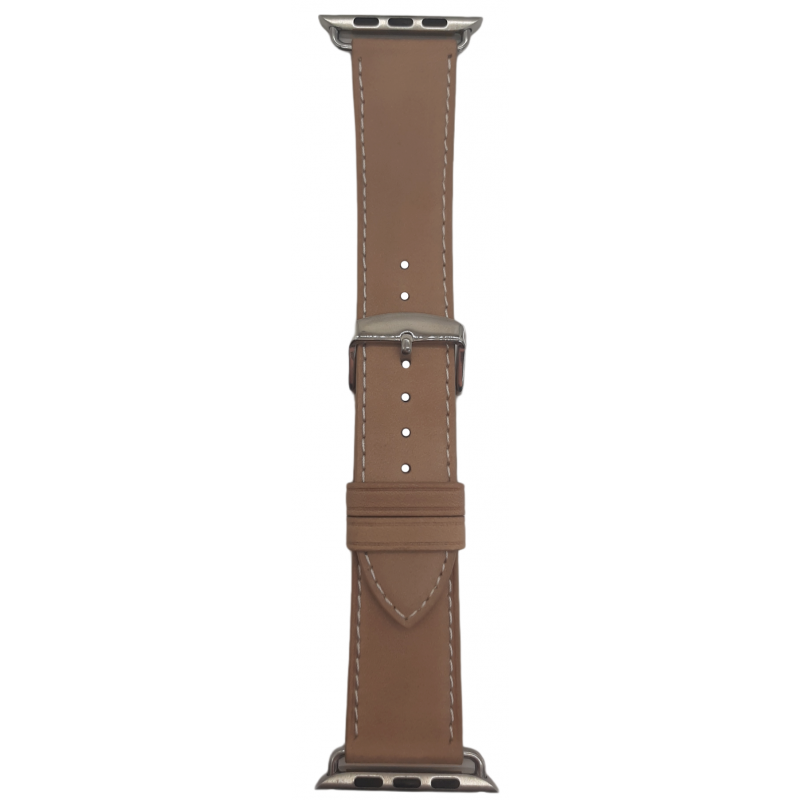 Ανταλλακτικό λουράκι QuickFit Apple Watch 1/2/3/4/5/6/SE/7/8 (42/44/45/49mm) Leather Seam Line Light Brown