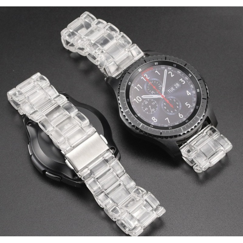 Ανταλλακτικό λουράκι QuickFit Ceramic Clear/White για Samsung Galaxy Watch3(45mm)/Watch(46mm)/Huawei Watch 3 (46mm)/ Watch 3 Pro (48mm)/GT 2/Pro/Honor GS Pro/Amazfit GTR 3 (46mm)/GTR 3 Pro/GTR(47mm)/ Stratos 3(48mm) (22mm)