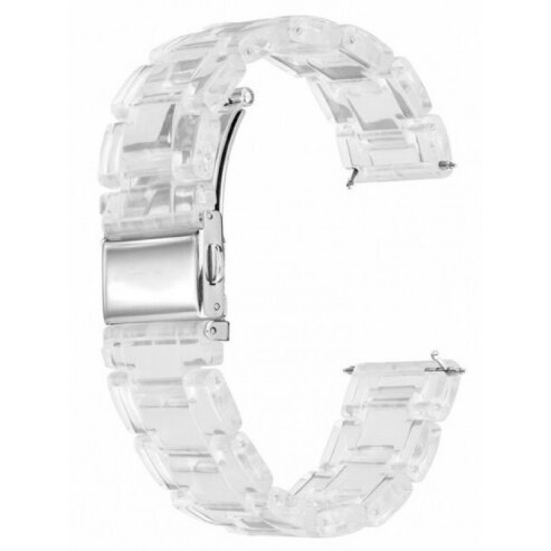 Ανταλλακτικό λουράκι QuickFit Ceramic Clear/White για Samsung Galaxy Watch3(45mm)/Watch(46mm)/Huawei Watch 3 (46mm)/ Watch 3 Pro (48mm)/GT 2/Pro/Honor GS Pro/Amazfit GTR 3 (46mm)/GTR 3 Pro/GTR(47mm)/ Stratos 3(48mm) (22mm)
