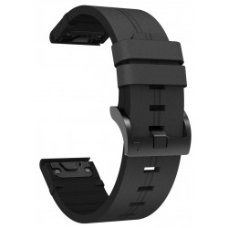 Ανταλλακτικό λουράκι Genuine Leather Garmin Fenix 5s/Fenix 5S Plus/Fenix 6S/Fenix 6S Pro/Fenix 7S / Fenix 8 (43mm) Needle Pattern Black (20mm)