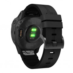 Ανταλλακτικό λουράκι Genuine Leather Garmin Fenix 5s/Fenix 5S Plus/Fenix 6S/Fenix 6S Pro/Fenix 7S / Fenix 8 (43mm) Needle Pattern Black (20mm)