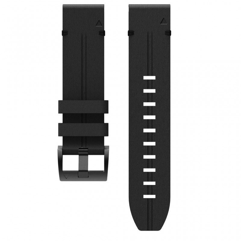 Ανταλλακτικό λουράκι Genuine Leather Garmin Fenix 5s/Fenix 5S Plus/Fenix 6S/Fenix 6S Pro/Fenix 7S / Fenix 8 (43mm) Needle Pattern Black (20mm)