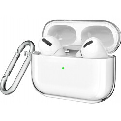 Θήκη Apple Airpods Pro 1 / 2 Silicone Protective Cover with Carabiner Clear