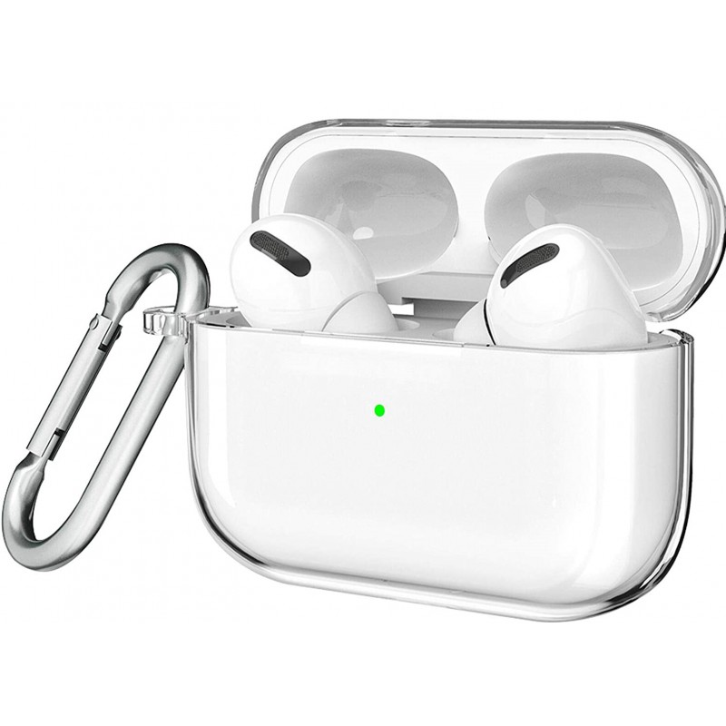 Θήκη Apple Airpods Pro 1 / 2 Silicone Protective Cover with Carabiner Clear