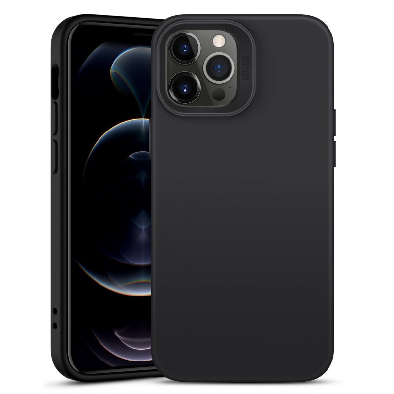 Θήκη Real Smooth Silicone Apple iPhone 12 Pro Max (6.7") Black