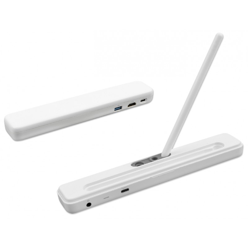 Αντάπτορας 4smarts Active 4in1 Hub  Type-C, HDMI, USB 3.0, 3.5mm Connector & Θήκη για Apple Pencil 2nd Gen White (4S468783)