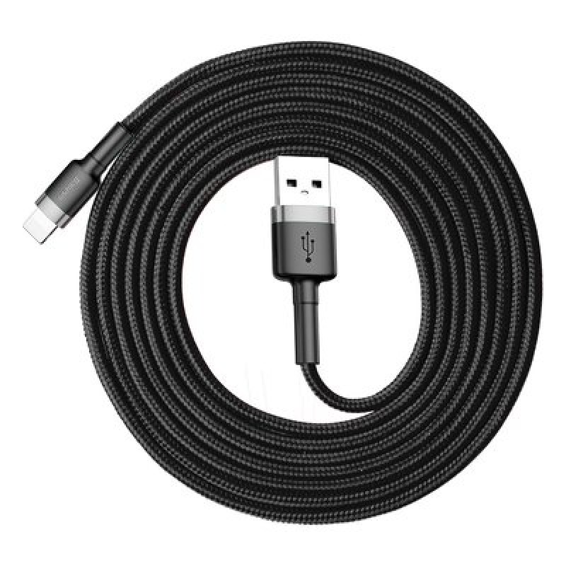 Καλώδιο Φόρτισης Baseus CALKLF-RG1 Cafule Series USB to Lightning Cable 2A 3m Gray/Black