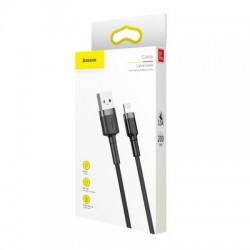 Καλώδιο Φόρτισης Baseus CALKLF-RG1 Cafule Series USB to Lightning Cable 2A 3m Gray/Black