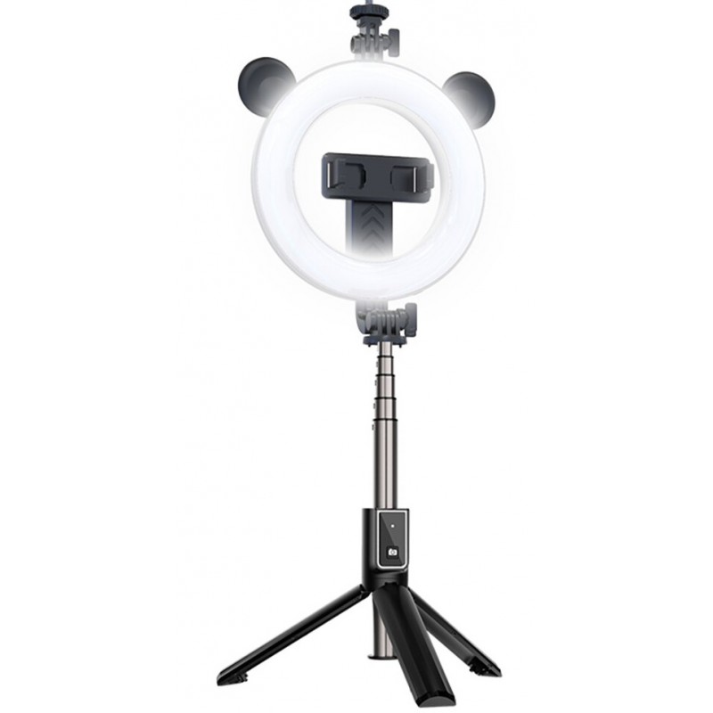 Bluetooth Selfie Stick P40D-4 with Ring Light 6" Wireless Tripod Black Bluetooth Selfie Stick P40D-4 with Ring Light 6" Wireless Tripod Black
