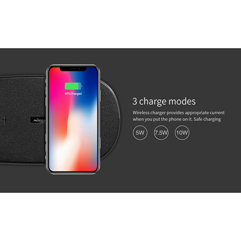 Ασύρματος Φορτιστής Qi Nillkin Gemini MC031 10W Wireless Inductive Charging Pad Black (iOS) (Android)