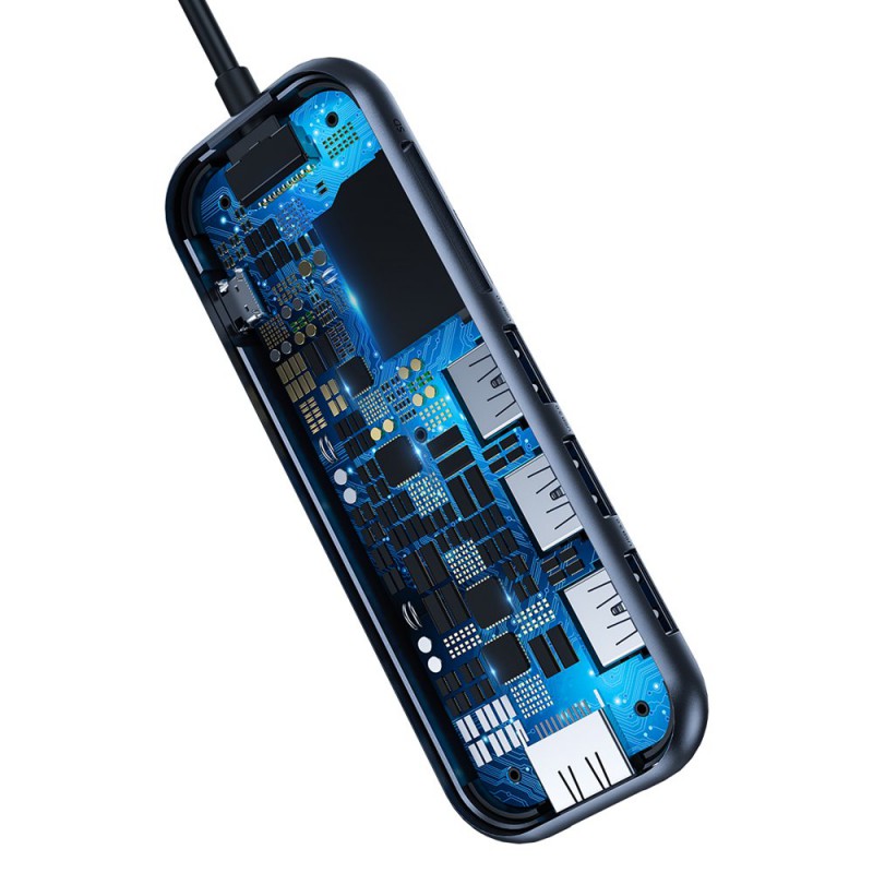 Αντάπτορας Baseus Multi-function Hub Type-C to 3xUSB to HDMI 4K to SD/TF to PD Dark Grey (CAHUB-CZ0G) Αντάπτορας Baseus Multi-function Hub Type-C to 3xUSB to HDMI 4K to SD/TF to PD Dark Grey (CAHUB-CZ0G)