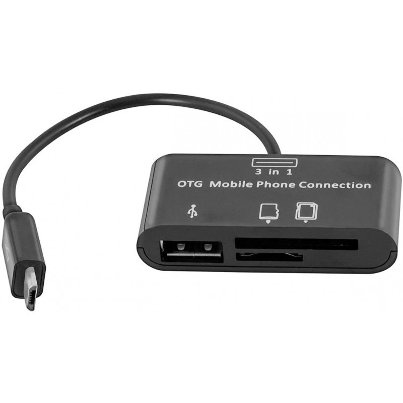 Αντάπτορας Host OTG 3in1 USB 2.0 to Micro-USB/SD/SDHC Black (Bulk) Αντάπτορας Host OTG 3in1 USB 2.0 to Micro-USB/SD/SDHC Black (Bulk)