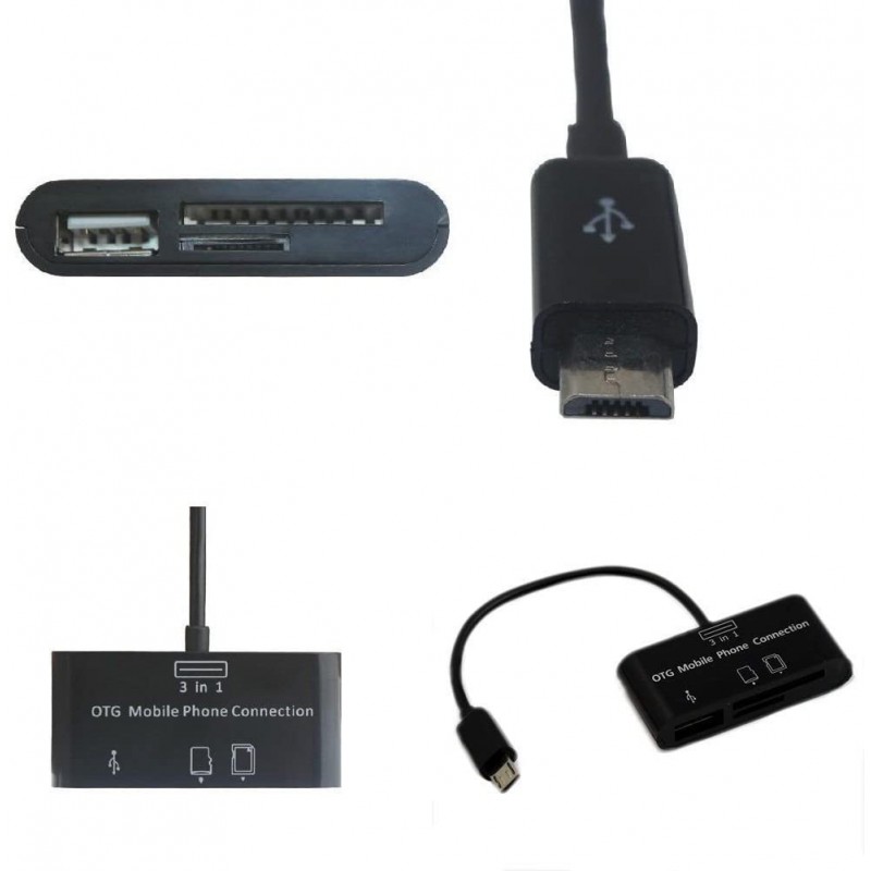 Αντάπτορας Host OTG 3in1 USB 2.0 to Micro-USB/SD/SDHC Black (Bulk) Αντάπτορας Host OTG 3in1 USB 2.0 to Micro-USB/SD/SDHC Black (Bulk)