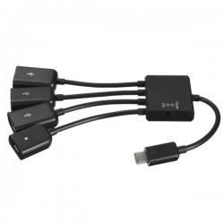 Αντάπτορας Host OTG 4in1 MicroUSB 3xUSB/1 MicroUSB Black