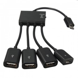 Αντάπτορας Host OTG 4in1 MicroUSB 3xUSB/1 MicroUSB Black