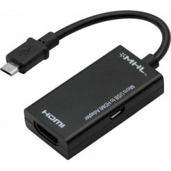 Αντάπτορας MHL male - HDMI/microUSB Female Black