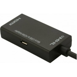 Αντάπτορας MHL male - HDMI/microUSB Female Black