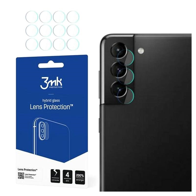 Γυαλί Προστασίας 3MK Camera Lens Samsung Galaxy S21 5G G991 Full Cover Tempered Glass 7H AntiCrash / AntiShock (4τμχ)