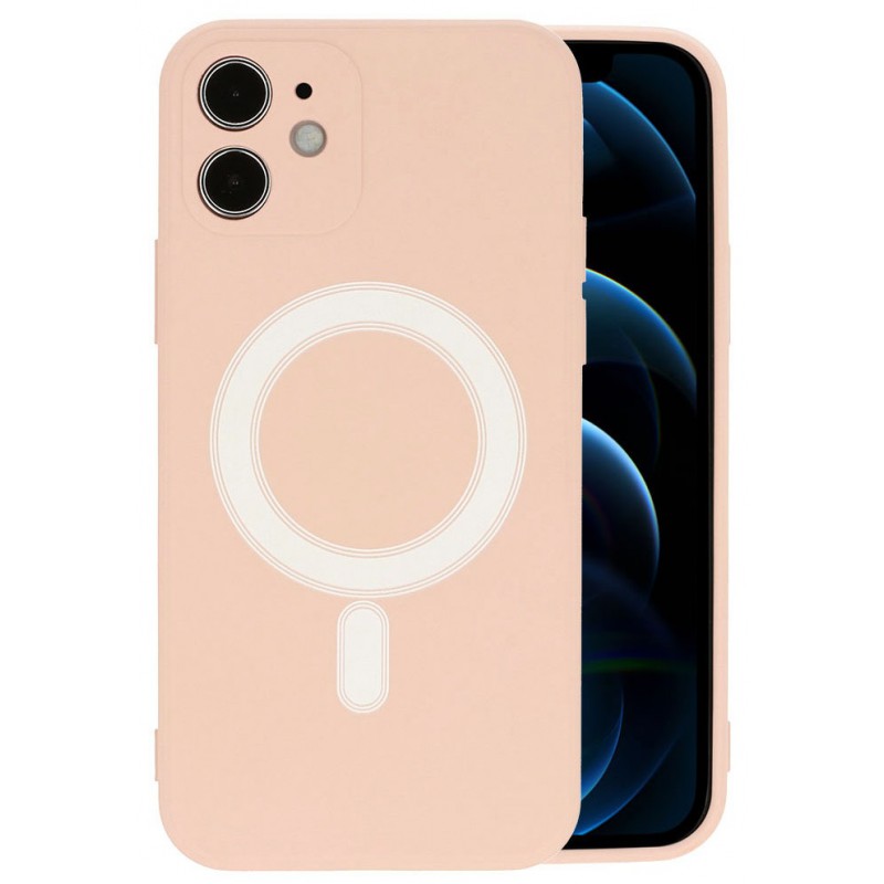 Θήκη Real Smooth MagSilicone Apple iPhone 12 (6.1") Beige