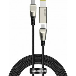 Καλώδιο Baseus Flash Series 2in1 2x Type-C & Lenovo DC Adaptor Cable 2m Black (CA1T2-B01)