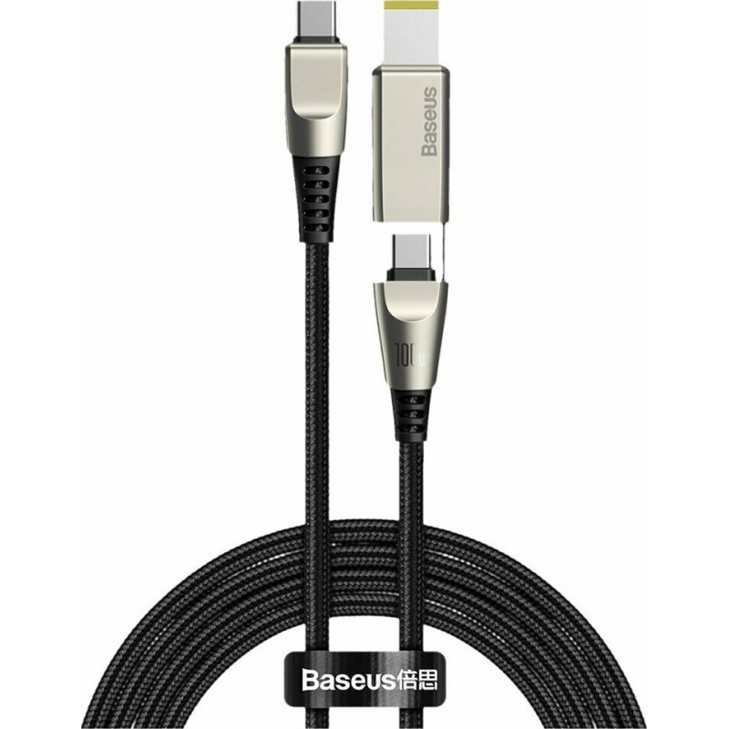 Καλώδιο Baseus Flash Series 2in1 2x Type-C & Lenovo DC Adaptor Cable 2m Black (CA1T2-B01)