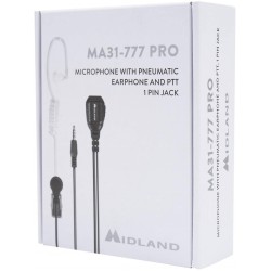 Midland MA 31-777 Pro Μικροακουστικό σιλικόνης με πλήκτρο PTT & σπιράλ ear tube 1-Pin