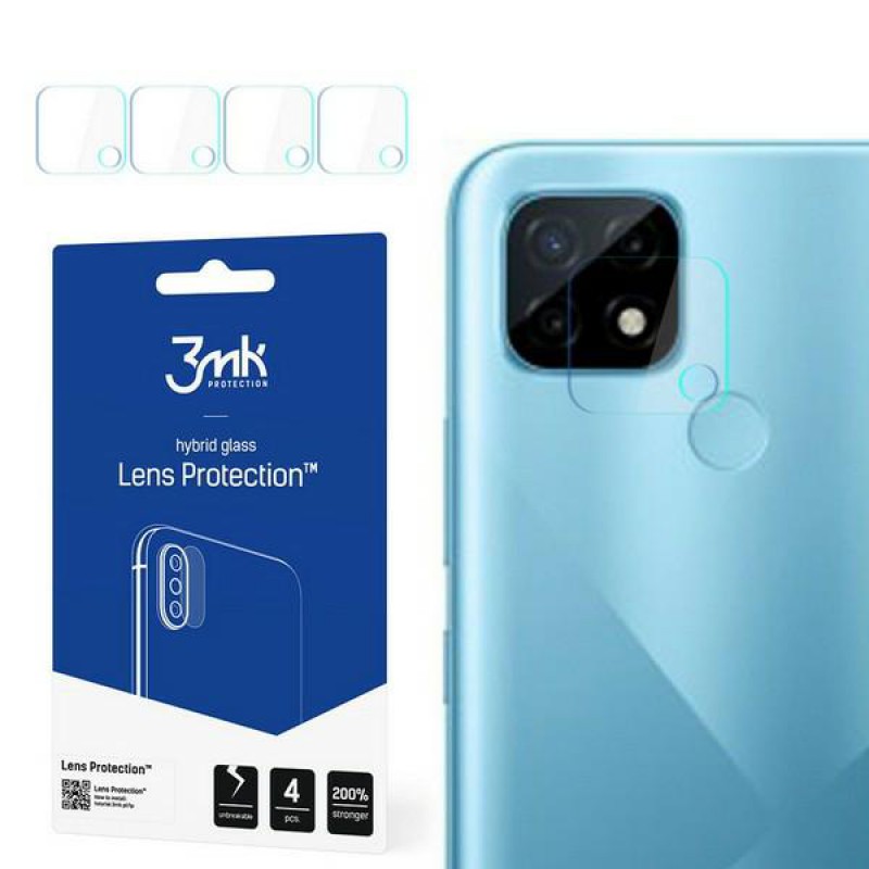 Γυαλί Προστασίας 3MK Camera Lens Realme C21 Full Cover Tempered Glass 7H AntiCrash / AntiShock (4τμχ)