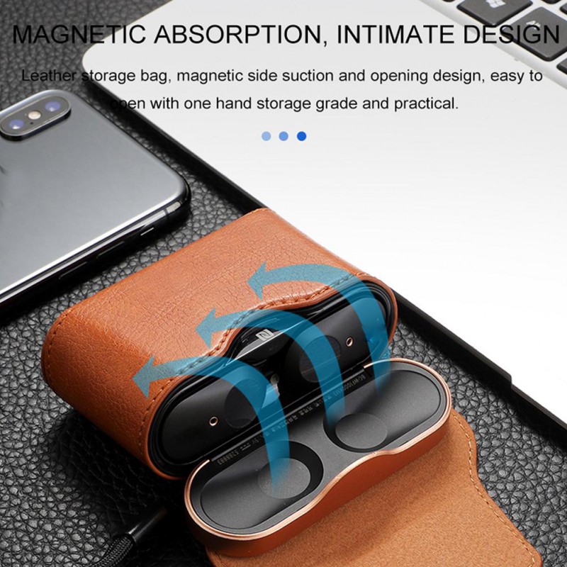 Θήκη Leather Protect Case Sony WF-1000XM3 Brown