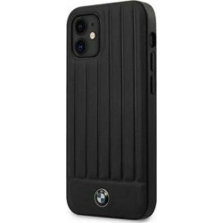 Θήκη BMW Hot Stamp Vertical Lines Leather Back Cover Apple iPhone 12 Mini (5.4") Black
