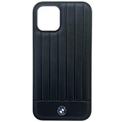Θήκη BMW Hot Stamp Vertical Lines Leather Back Cover Apple iPhone 12 Mini (5.4") Black