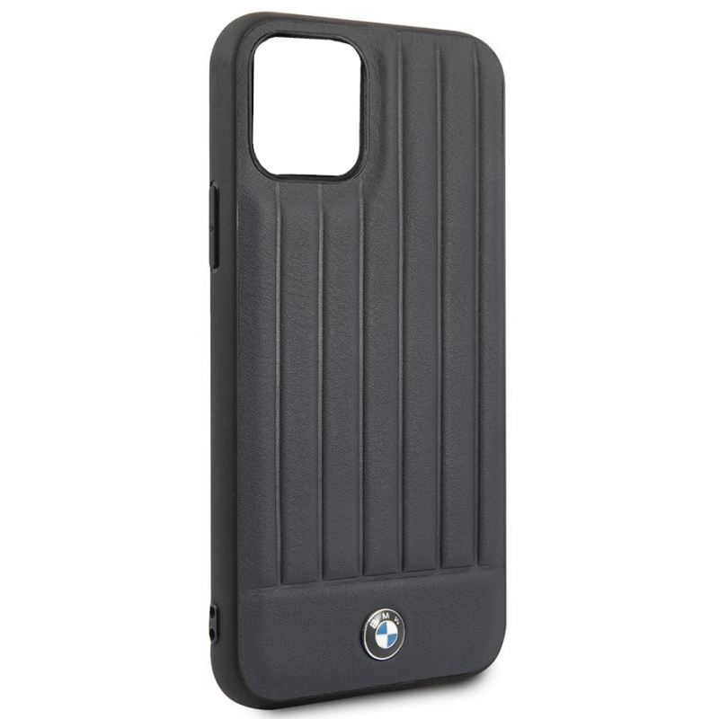 Θήκη BMW Hot Stamp Vertical Lines Leather Back Cover Apple iPhone 12 Mini (5.4") Black