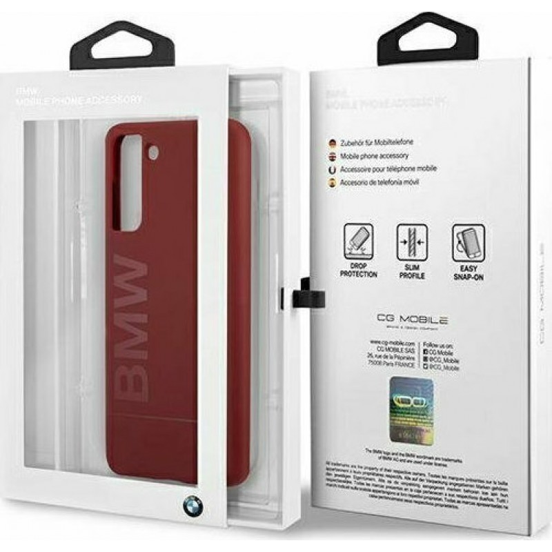 Θήκη BMW Signature Silicone Hard Cover Samsung Galaxy S21 5G G991 Red