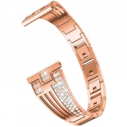 Ανταλλακτικό λουράκι QuickFit Apple Watch 1/2/3/4/5/6/SE/7 (38/40/41mm) Stainless Diamonds Rose Gold