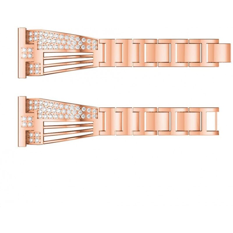 Ανταλλακτικό λουράκι QuickFit Apple Watch 1/2/3/4/5/6/SE/7 (38/40/41mm) Stainless Diamonds Rose Gold
