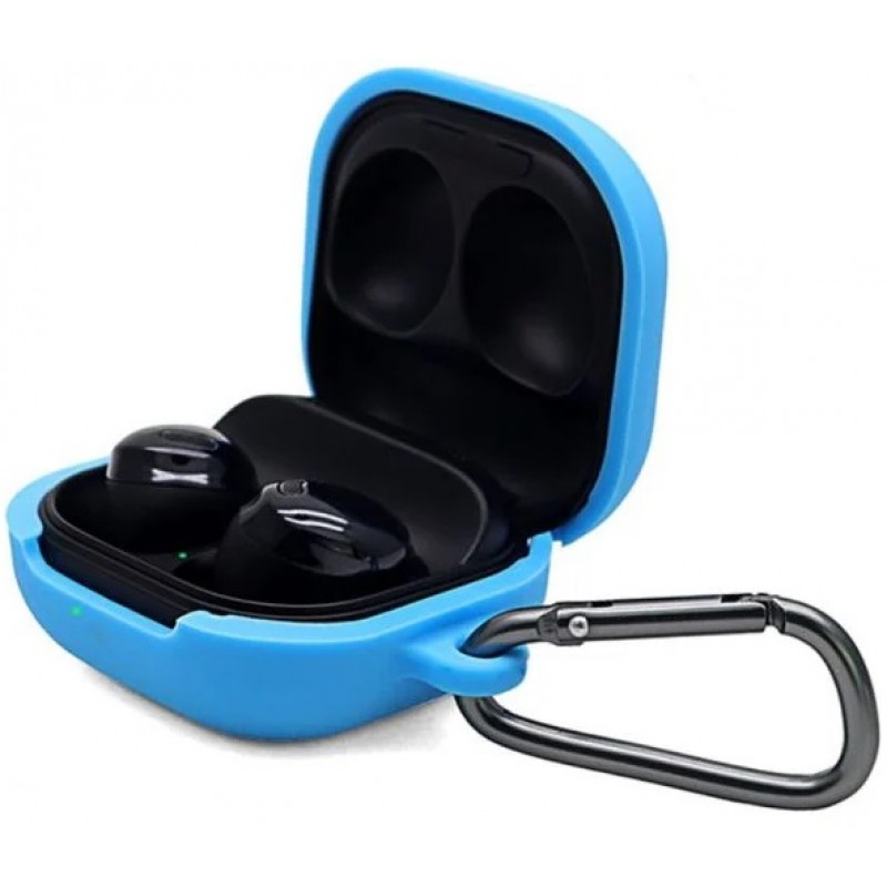Θήκη Samsung Galaxy Buds 2 / 2 Pro / Live / Pro / FE Silicone Skin with Carabiner Sky Blue