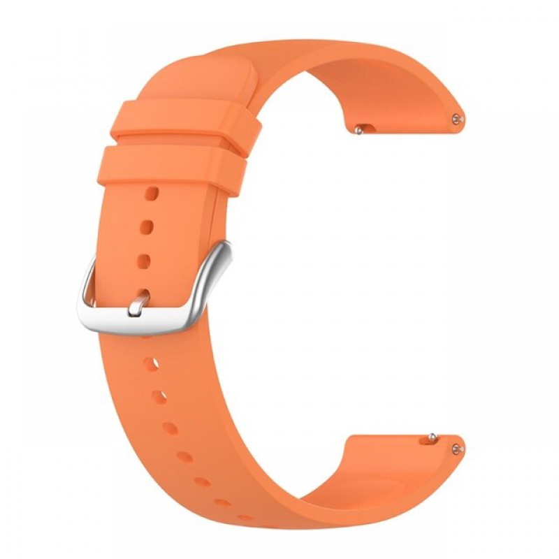 Ανταλλακτικό λουράκι QuickFit Silicone Sport Strap Round Tail Orange για Samsung Galaxy Watch5 (40mm & 42mm)/Watch4 (40mm)/Watch4 (44mm) (20mm)