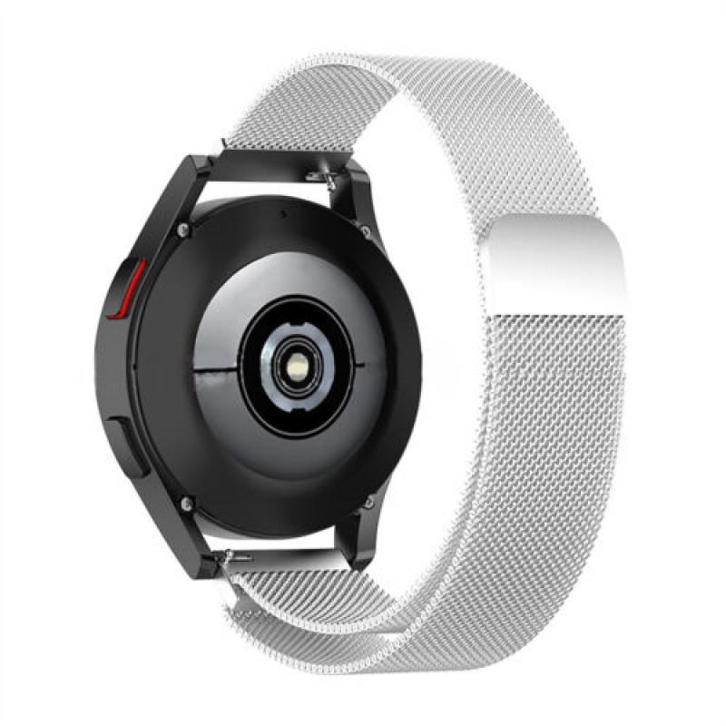 Ανταλλακτικό λουράκι QuickFit Milanese Band Silver για Samsung Galaxy Watch5 (40mm & 42mm)/Watch4 (40mm & 44mm)/ Watch4 Classic (42mm & 46mm)/ Watch3(41mm)/Active 2(40/44mm)/Amazfit GTS 3 (43mm)/GTR(42mm) (20mm)